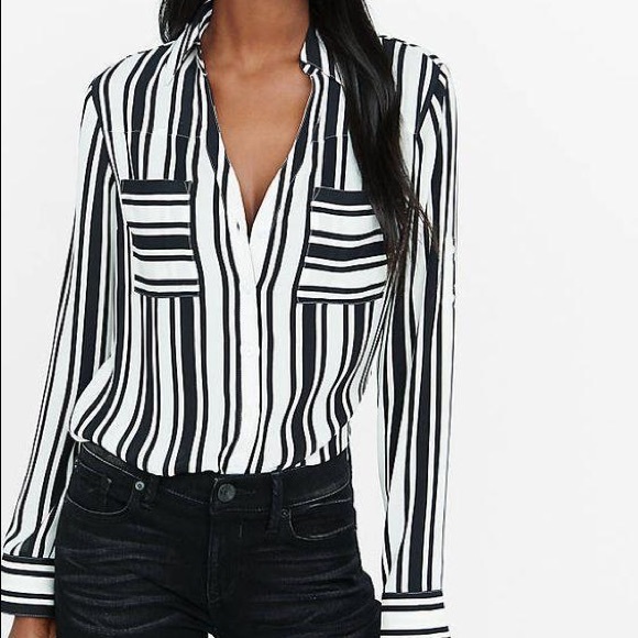 Express Tops - Express Portofino Vertical Stripe top